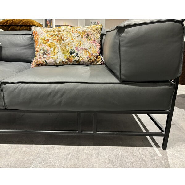 Brühl schwarzes Ledersofa mit Armlehne