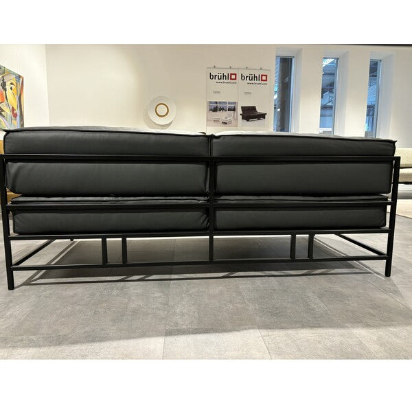 Brühl schwarzes Ledersofa von hinten